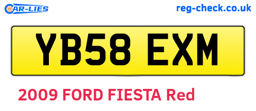 YB58EXM are the vehicle registration plates.