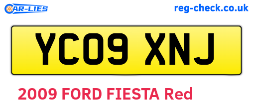 YC09XNJ are the vehicle registration plates.