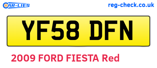 YF58DFN are the vehicle registration plates.