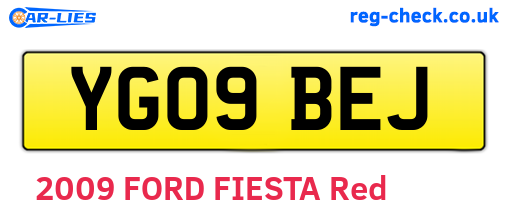 YG09BEJ are the vehicle registration plates.