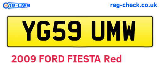 YG59UMW are the vehicle registration plates.
