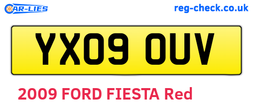 YX09OUV are the vehicle registration plates.