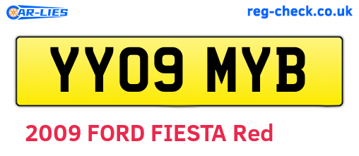YY09MYB are the vehicle registration plates.