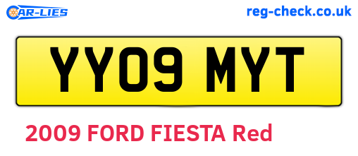 YY09MYT are the vehicle registration plates.
