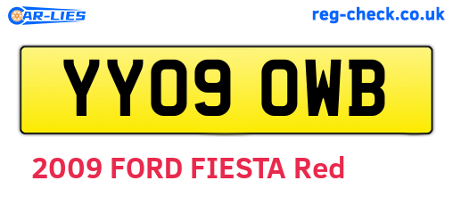 YY09OWB are the vehicle registration plates.