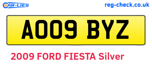 AO09BYZ are the vehicle registration plates.