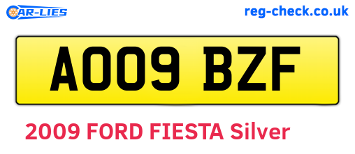 AO09BZF are the vehicle registration plates.