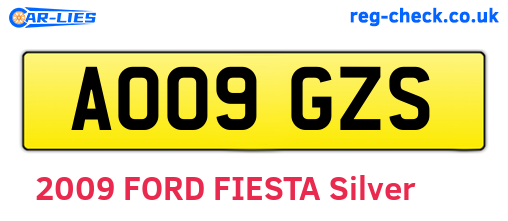 AO09GZS are the vehicle registration plates.