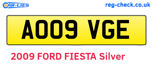 AO09VGE are the vehicle registration plates.