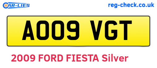 AO09VGT are the vehicle registration plates.