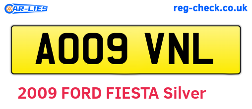 AO09VNL are the vehicle registration plates.
