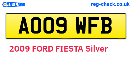 AO09WFB are the vehicle registration plates.