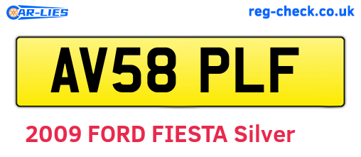 AV58PLF are the vehicle registration plates.
