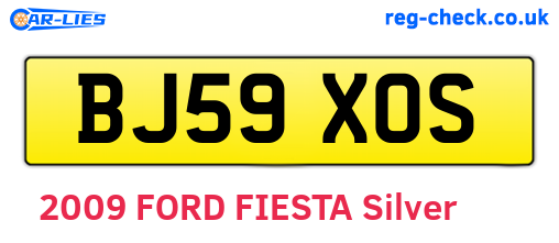 BJ59XOS are the vehicle registration plates.