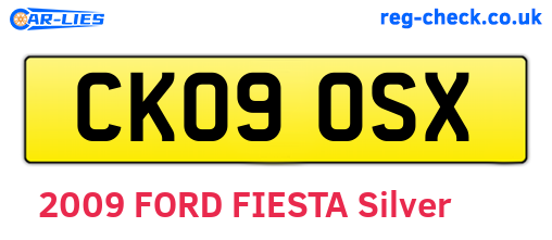 CK09OSX are the vehicle registration plates.