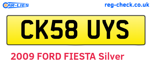 CK58UYS are the vehicle registration plates.
