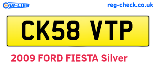 CK58VTP are the vehicle registration plates.