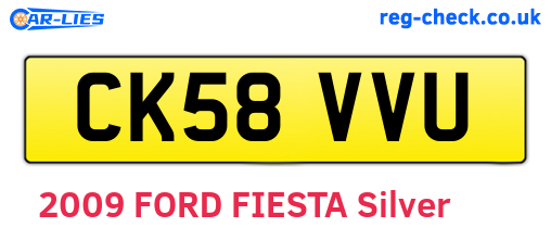 CK58VVU are the vehicle registration plates.