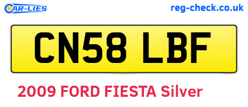 CN58LBF are the vehicle registration plates.