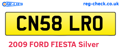 CN58LRO are the vehicle registration plates.