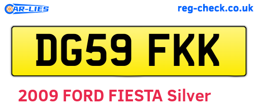 DG59FKK are the vehicle registration plates.