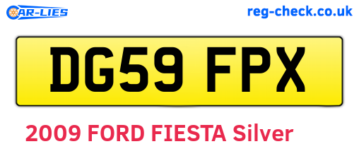DG59FPX are the vehicle registration plates.