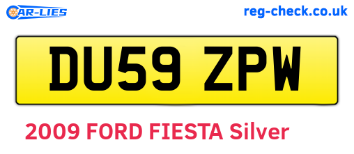 DU59ZPW are the vehicle registration plates.