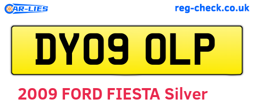 DY09OLP are the vehicle registration plates.