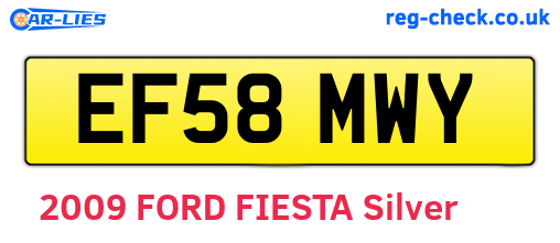 EF58MWY are the vehicle registration plates.