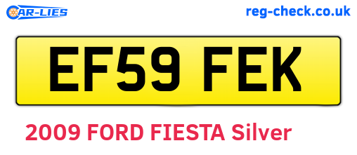EF59FEK are the vehicle registration plates.