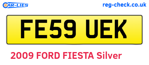 FE59UEK are the vehicle registration plates.