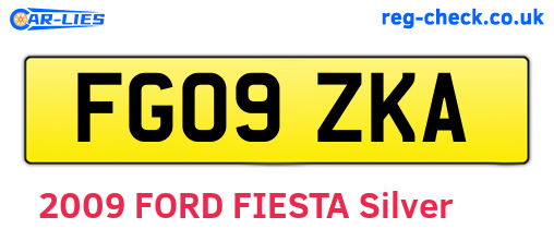 FG09ZKA are the vehicle registration plates.