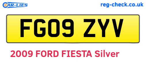 FG09ZYV are the vehicle registration plates.