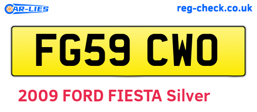 FG59CWO are the vehicle registration plates.