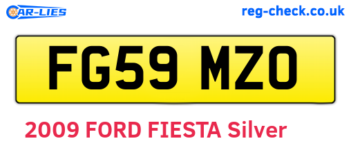 FG59MZO are the vehicle registration plates.