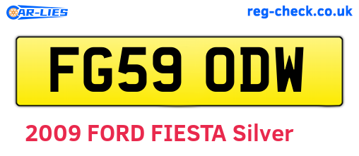FG59ODW are the vehicle registration plates.