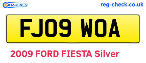 FJ09WOA are the vehicle registration plates.