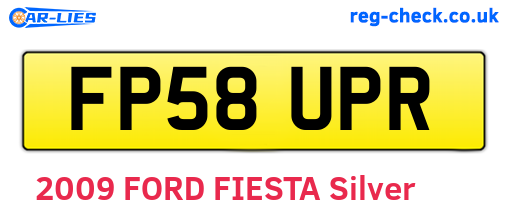 FP58UPR are the vehicle registration plates.