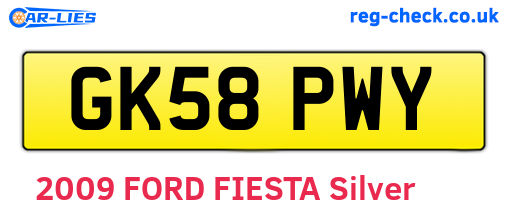 GK58PWY are the vehicle registration plates.