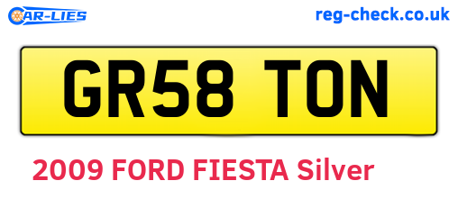 GR58TON are the vehicle registration plates.