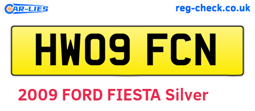 HW09FCN are the vehicle registration plates.
