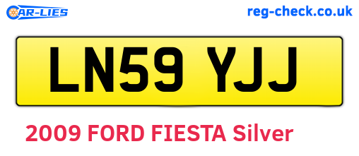 LN59YJJ are the vehicle registration plates.