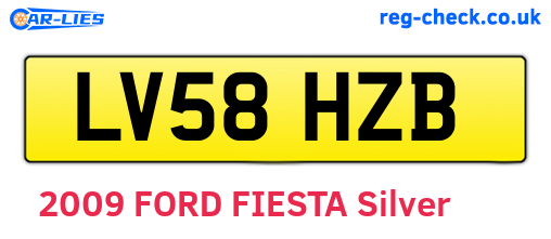 LV58HZB are the vehicle registration plates.