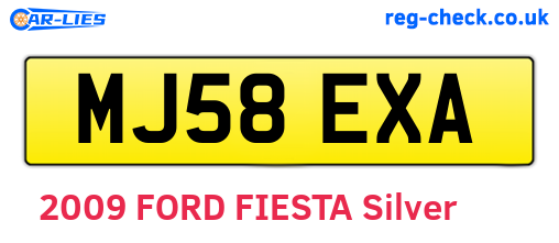 MJ58EXA are the vehicle registration plates.