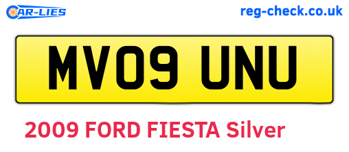MV09UNU are the vehicle registration plates.