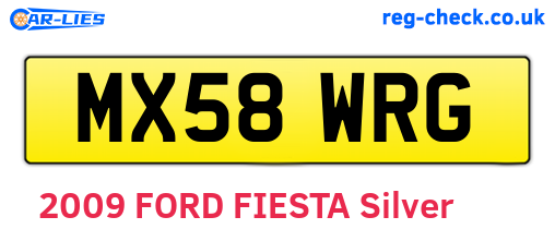 MX58WRG are the vehicle registration plates.