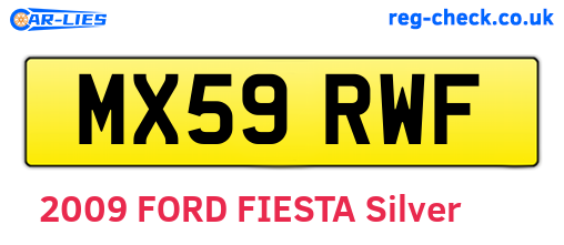 MX59RWF are the vehicle registration plates.