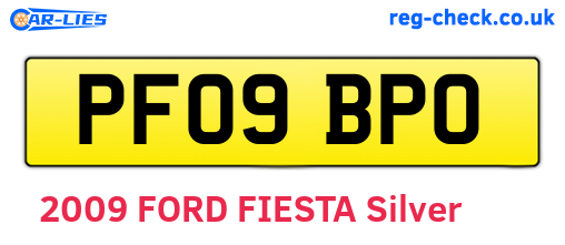 PF09BPO are the vehicle registration plates.