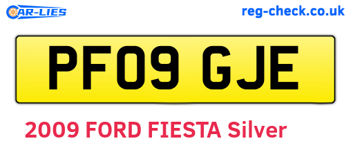 PF09GJE are the vehicle registration plates.
