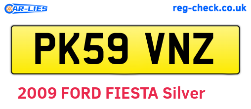 PK59VNZ are the vehicle registration plates.